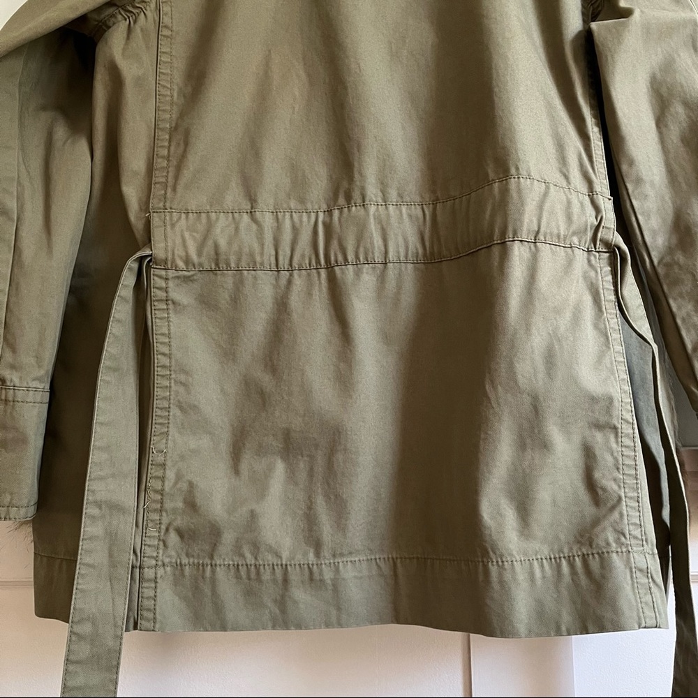 Anthropologie Faux Fur-Trimmed Field Parka Olive Green Jacket Women’s Medium - Picture 13 of 16